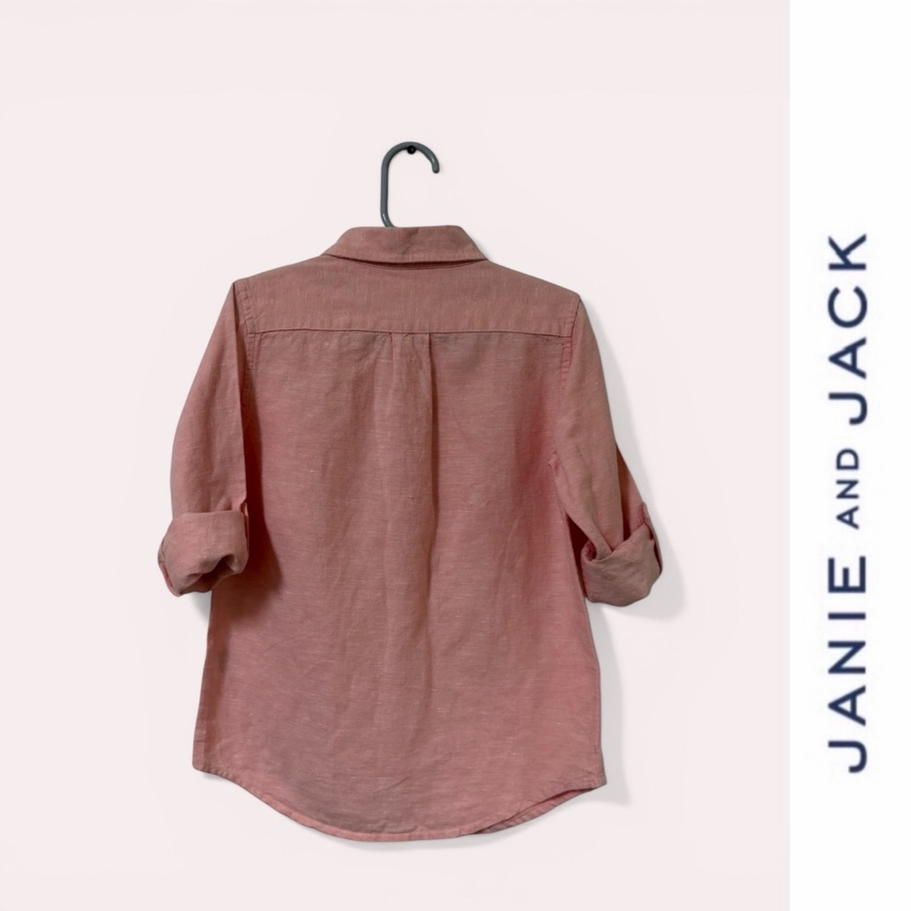 Janie and Jack x Aerin Resort Coral Roll Up Button Down, Size 5, MSRP $39.50‎ - Picture 4 of 6